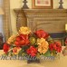 Floral Home Decor Silk Flower Centerpiece with Magnolias and Hydrangea FLHD1000